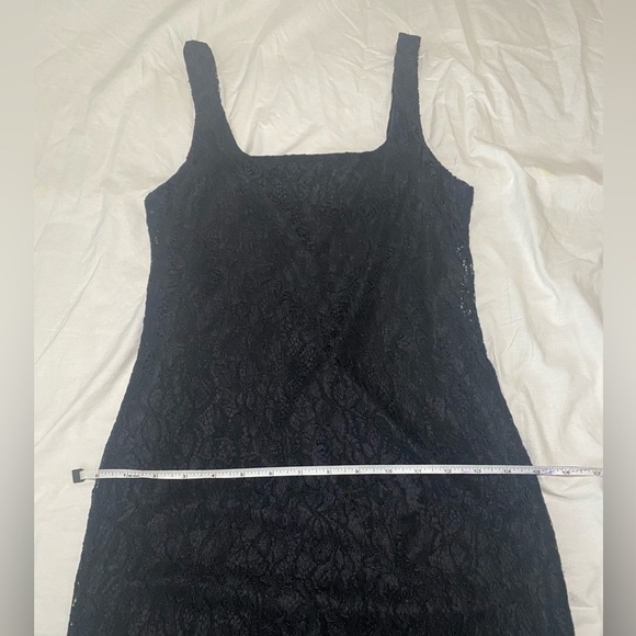 🎈Laced bodycon whimsical goth fringes casual party night out black dress - Picture 5 of 8